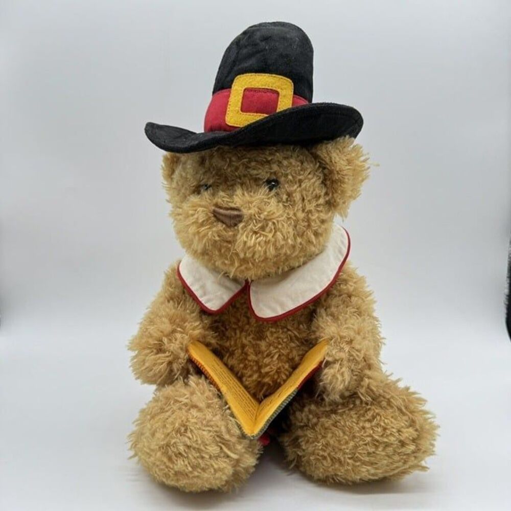Thanksgiving‎ Gund Story Time Pilgrim Bear Plush W Turkey Book All Tested Works